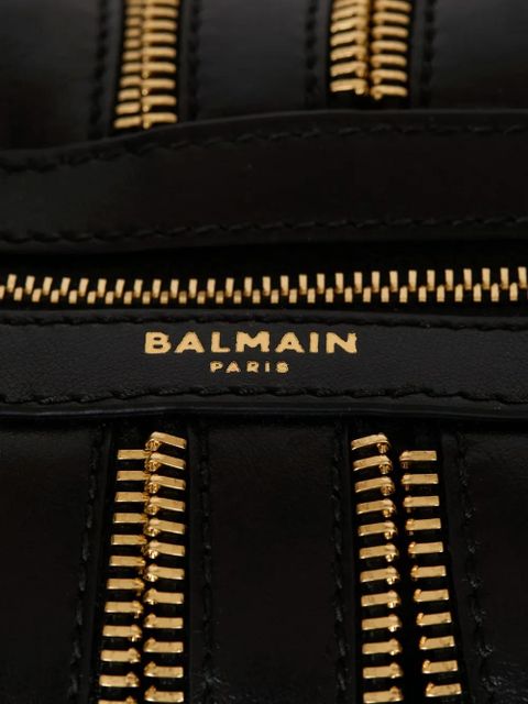Balmain medium Ebene zip-detail crescent shoulder bag - Black