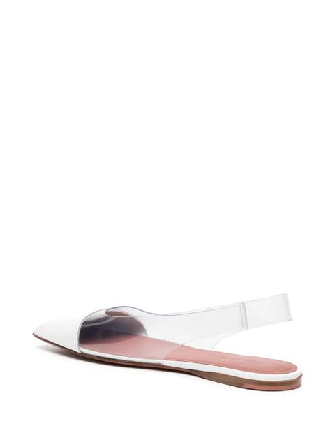 Amina Muaddi transparent-design slingback ballerina shoes - White