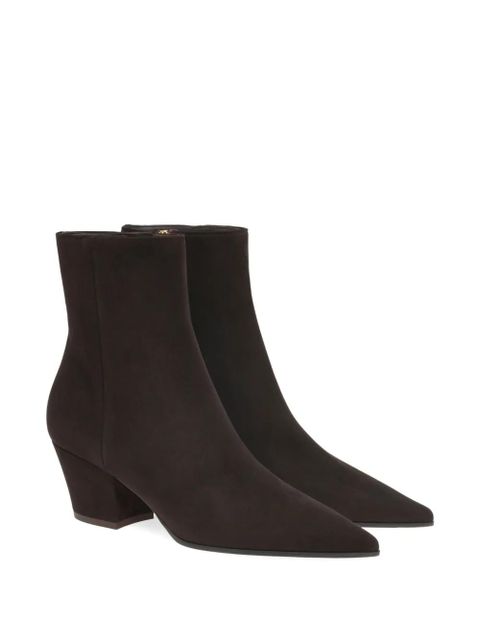 Gianvito Rossi 55mm Keinna pointed-toe block-heel boots - Brown