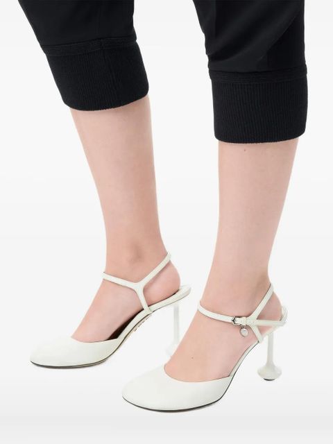 LOEWE 90mm ankle-strap bulb-heel pumps - White