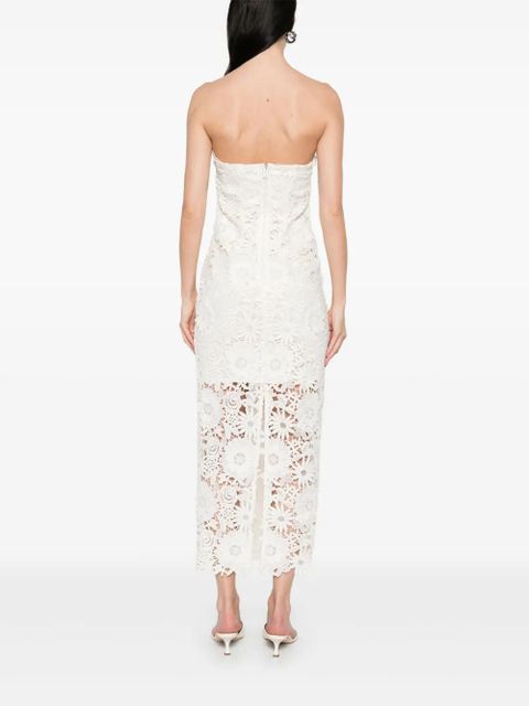 ROTATE BIRGER CHRISTENSEN 3D lace midi dress - Neutrals