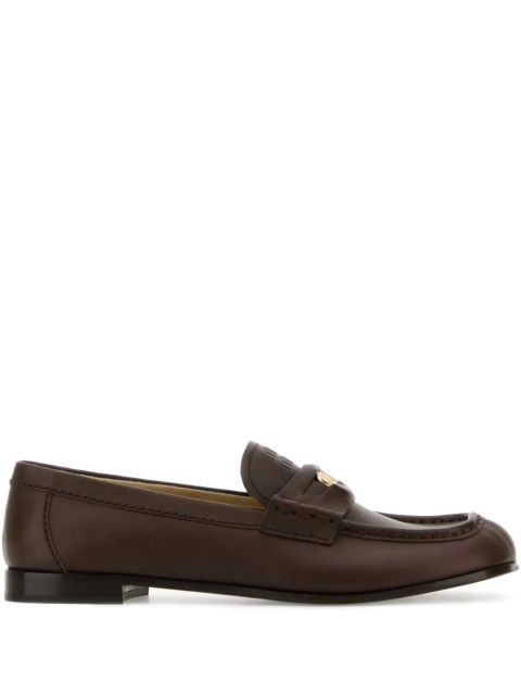 Miu Miu coin-embellished loafers - Brown