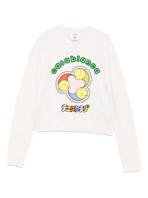 Casablanca Tennis Ball sweater - White