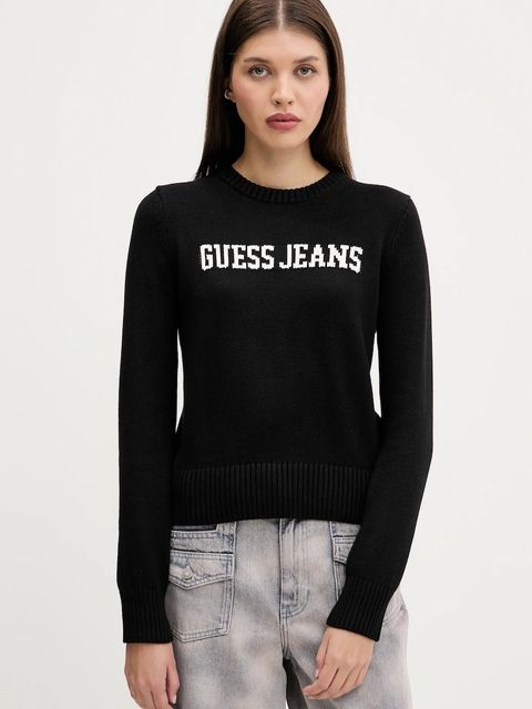 Guess Jeans sweter bawełniany kolor czarny W4BR10 Z3HM1 - zdjęcie produktu nr 1