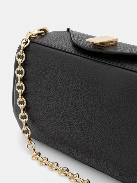 Yuzefi torebka skórzana OYSTER kolor czarny YUZCO-HB-OYC-L034