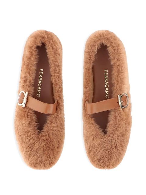 Ferragamo shearling ballet flats - Brown - zdjęcie produktu nr 2