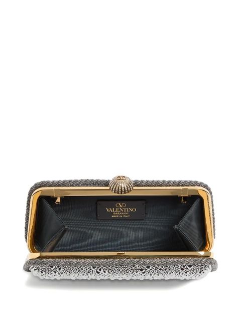 Valentino Garavani Carry Secrets rhinestone-embellished clutch - Silver