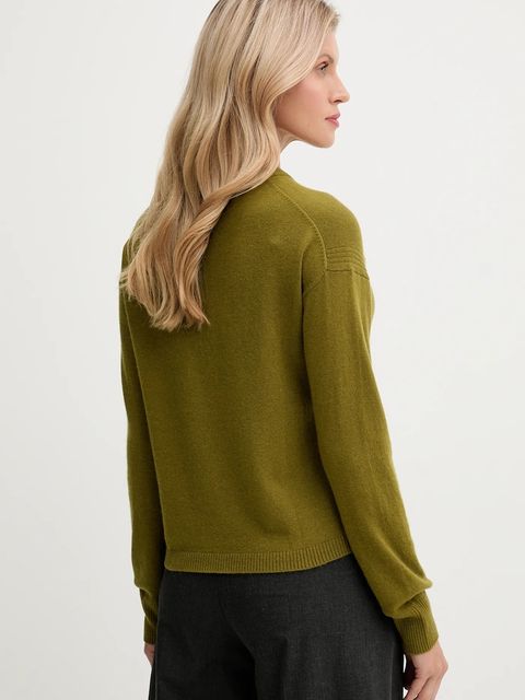 United Colors of Benetton sweter z dodatkiem wełny damski kolor zielony lekki 102HD4032