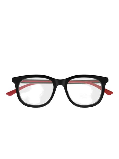Gucci Eyewear stripe-temples glasses - Black
