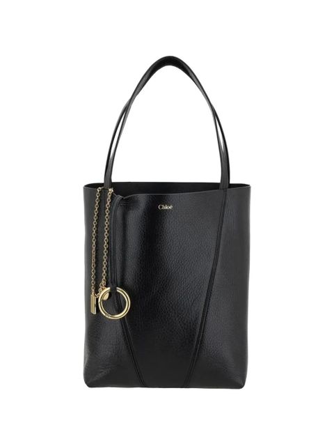 Chloé Spin pebbled-leather tote bag - Black - zdjęcie produktu nr 1