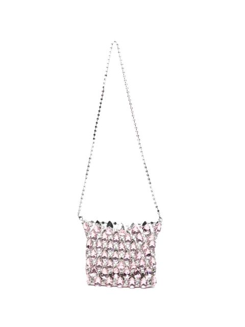 Self-Portrait Chainmail crystal-embellished shoulder bag - Pink - zdjęcie produktu nr 1