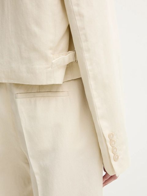 Filippa K kurtka z domieszką lnu kolor beżowy przejściowa 31196