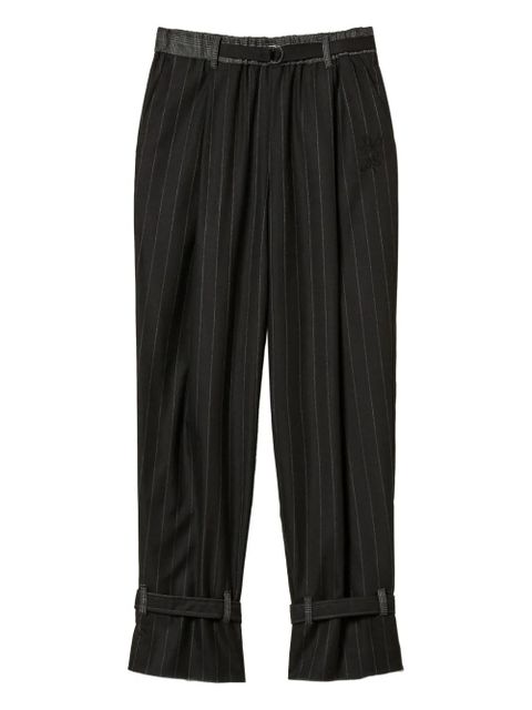 TWINSET pinstripe cuff-strap trousers - Black - zdjęcie produktu nr 1