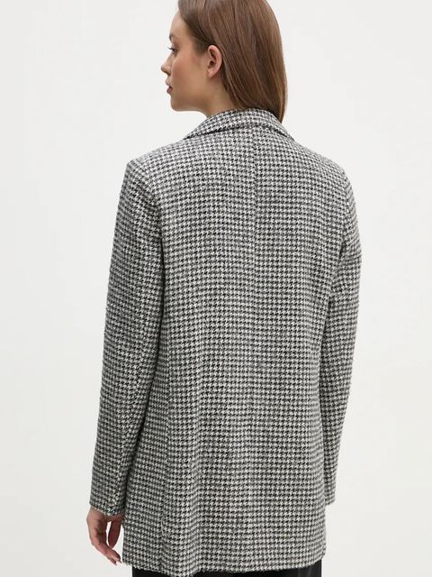 Sandro Ferrone marynarka z domieszką wełny kolor szary niezapinana wzorzysta SFS18YBEALBERO