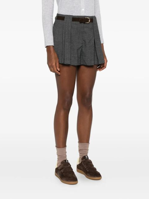 SANDRO pleated belted shorts - Grey