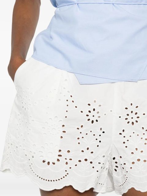 MC2 Saint Barth broderie-anglaise scalloped-hem shorts - White