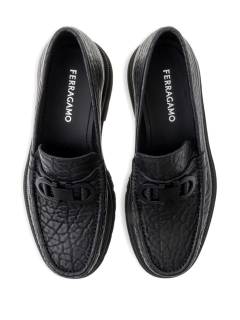 Ferragamo leather loafers - Black