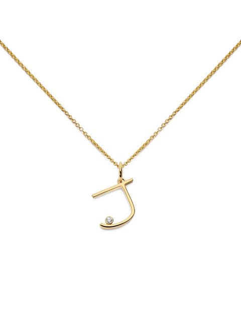 Monica Vinader solitaire diamond initial J pendant - Gold - zdjęcie produktu nr 2
