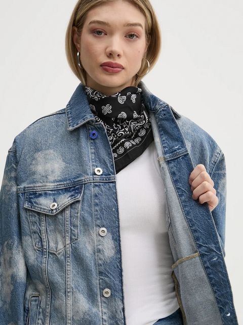 Karl Lagerfeld Jeans kurtka jeansowa damska kolor niebieski przejściowa oversize A1W14014