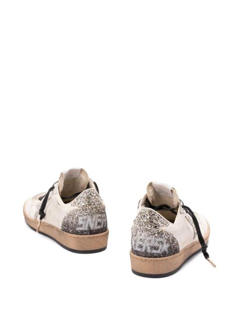 Golden Goose Ball Star glitter-star sneakers - White