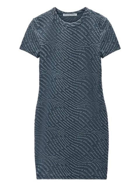 Alexander Wang short-sleeve logo-embossed dress - Blue - zdjęcie produktu nr 1