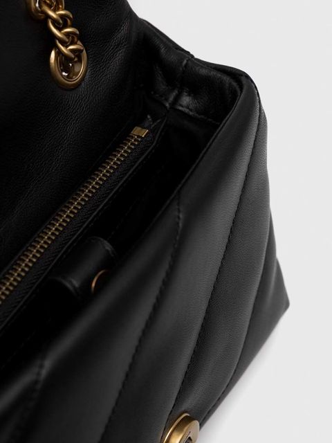 Pinko torebka skórzana kolor czarny 100039 A0F2