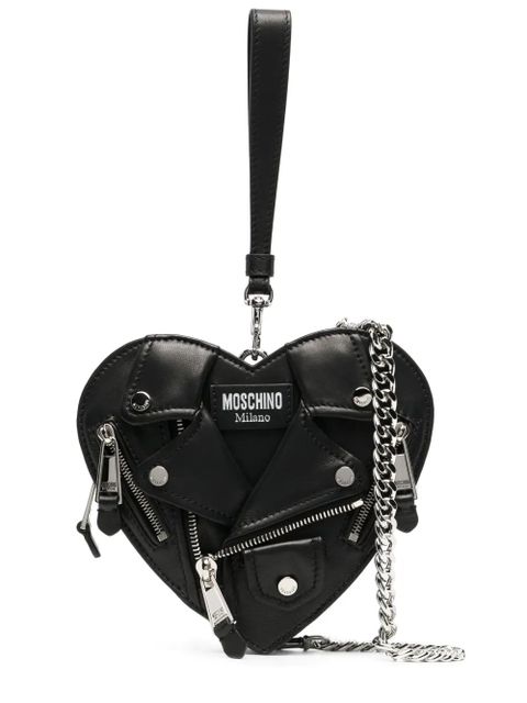 Moschino heart biker bag - Black - zdjęcie produktu nr 1
