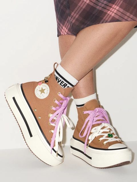 Converse trampki Chuck Taylor All Star Star Double Stack kolor beżowy A18867C