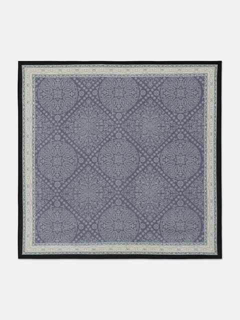 Answear.LAB apaszka jedwabna damska kolor granatowy wzorzysta - zdjęcie produktu nr 1