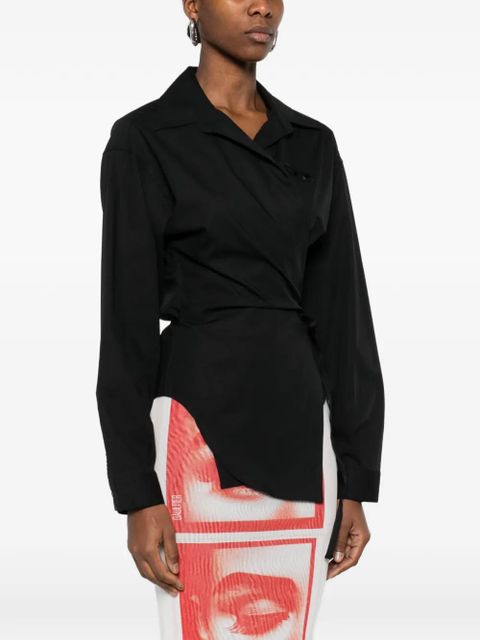 Diesel C-Delphos-S1 tie-detail collared shirt - Black