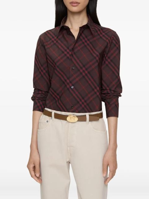 Burberry check-pattern cotton shirt - Red