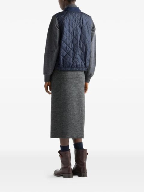 Prada Re-Nylon ribbed knit quilted vest - Blue