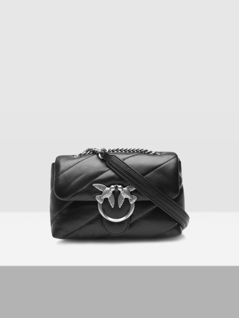PINKO - Czarna torebka Love Mini Puff Maxi Quilt