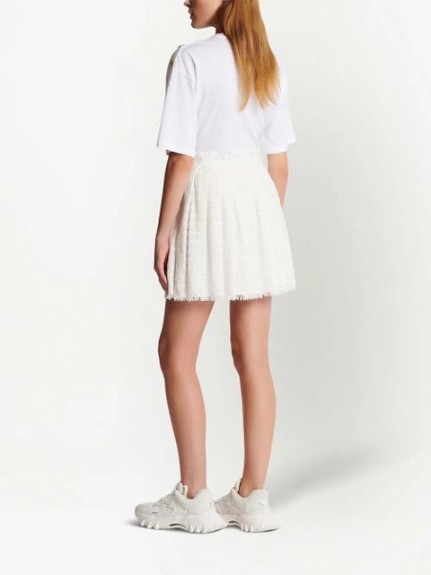 Balmain pleated tweed miniskirt - White