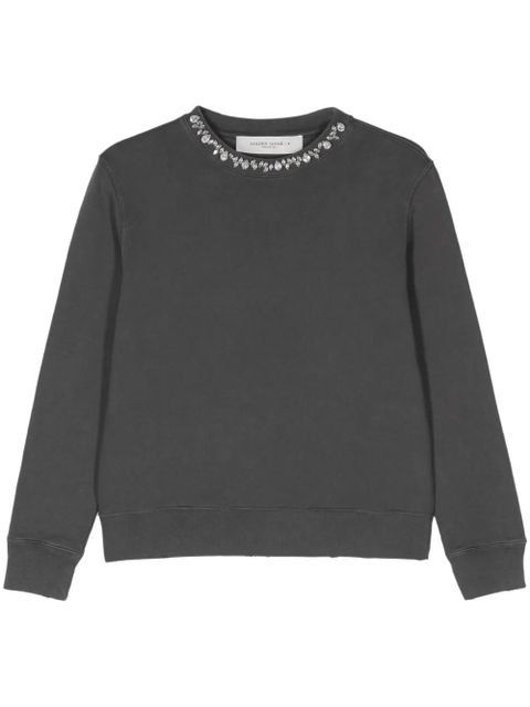 Golden Goose crystal-embellished cotton sweatshirt - Grey - zdjęcie produktu nr 1