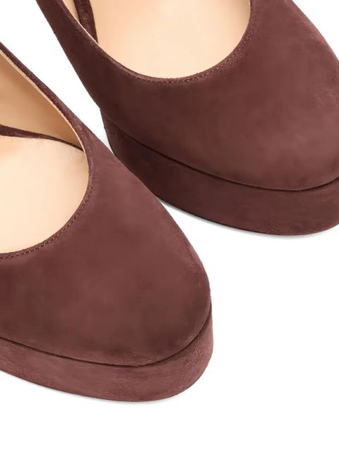 Casadei 130mm Patty platform slingback pumps - Brown