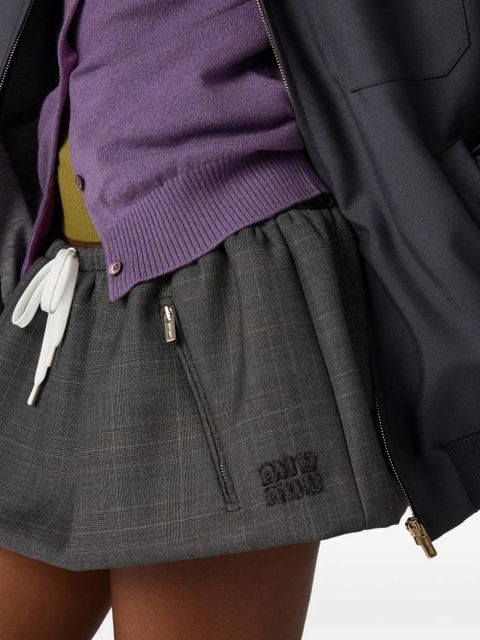 Miu Miu Prince Of Wales check mini skirt - Grey