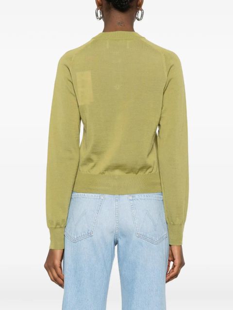 AMI Paris De Coeur button appliqué cardigan - Green