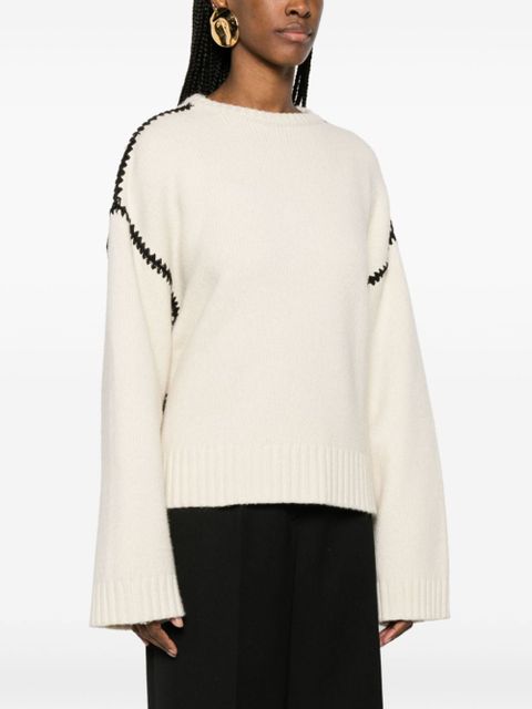 TOTEME embroidered wool jumper - White