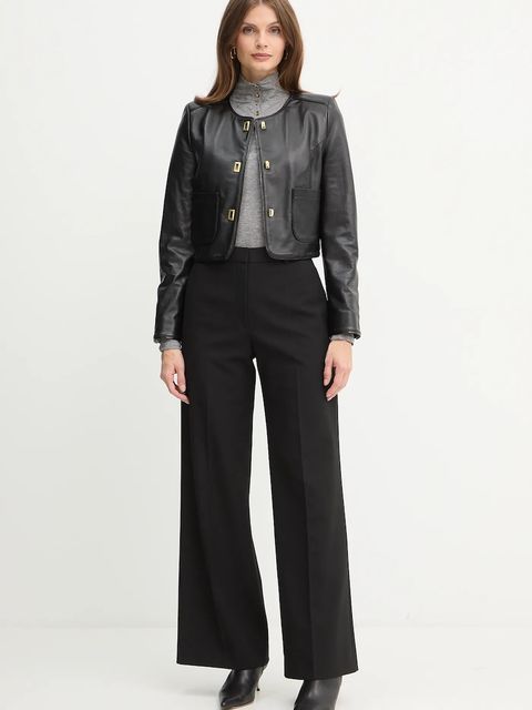 Elisabetta Franchi kurtka skórzana kolor czarny przejściowa GD52Z56E2 - zdjęcie produktu nr 2