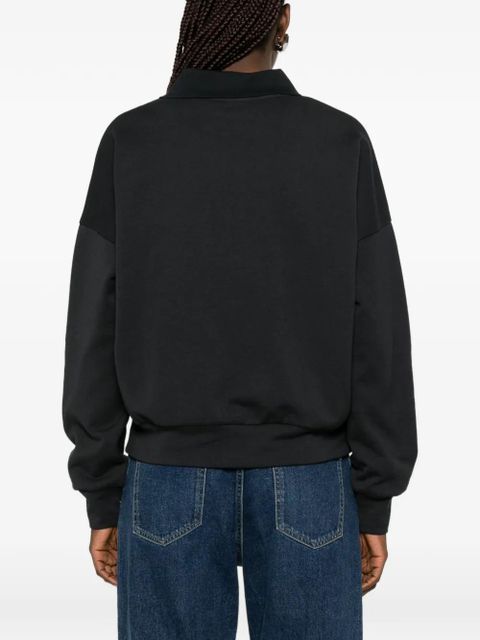 The Row Corzas long-sleeve polo shirt - Black