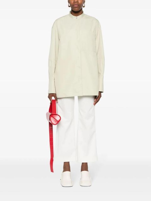 Jil Sander collarless cotton shirt - Green - zdjęcie produktu nr 2