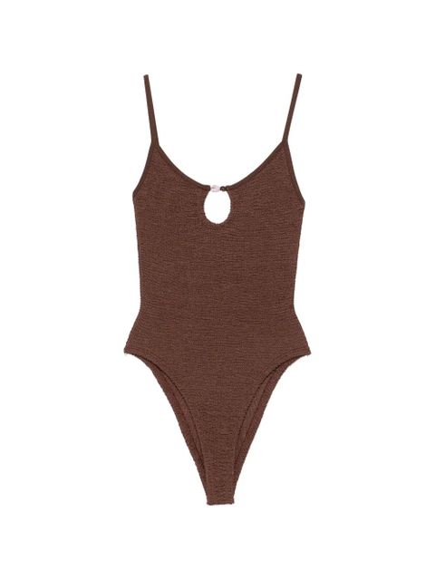 Hunza G bead-embellished cutout swimsuit - Brown - zdjęcie produktu nr 1