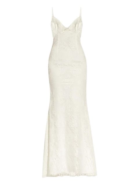 Self-Portrait lace embroidered maxi dress - White - zdjęcie produktu nr 1