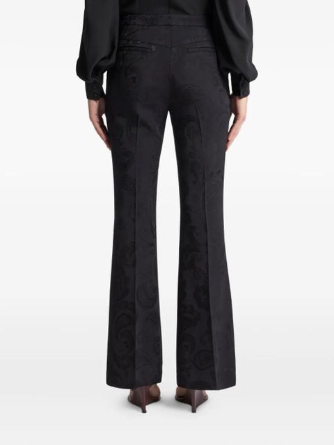 ETRO jacquard flared trousers - Black
