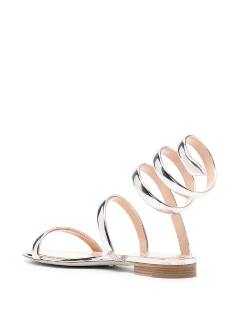 René Caovilla Serpente metallic-finish sandals - Silver