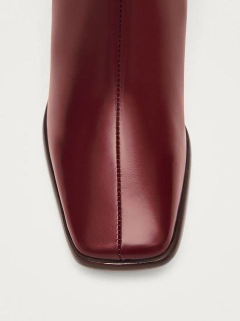 Alohas kozaki skórzane East Sleek damskie kolor bordowy na słupku S100826-01