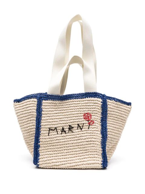 Marni Sillo woven tote bag - Neutrals