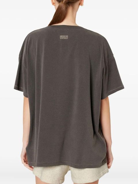 American Vintage boat neck pymaz T-shirt - Grey