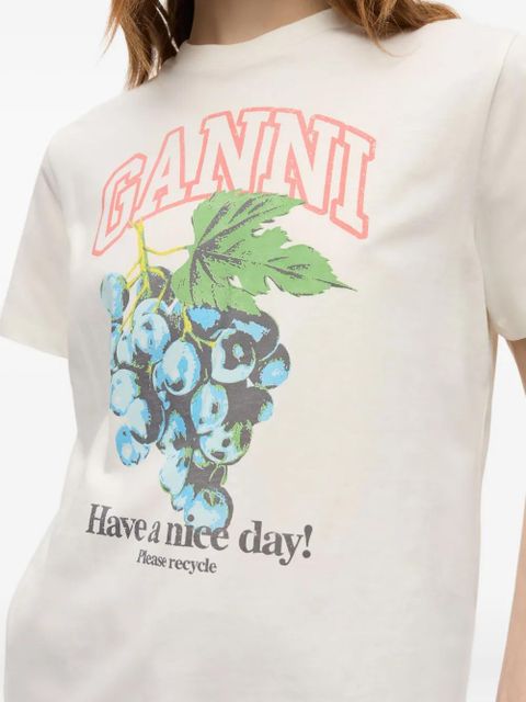 GANNI graphic-print T-shirt - White